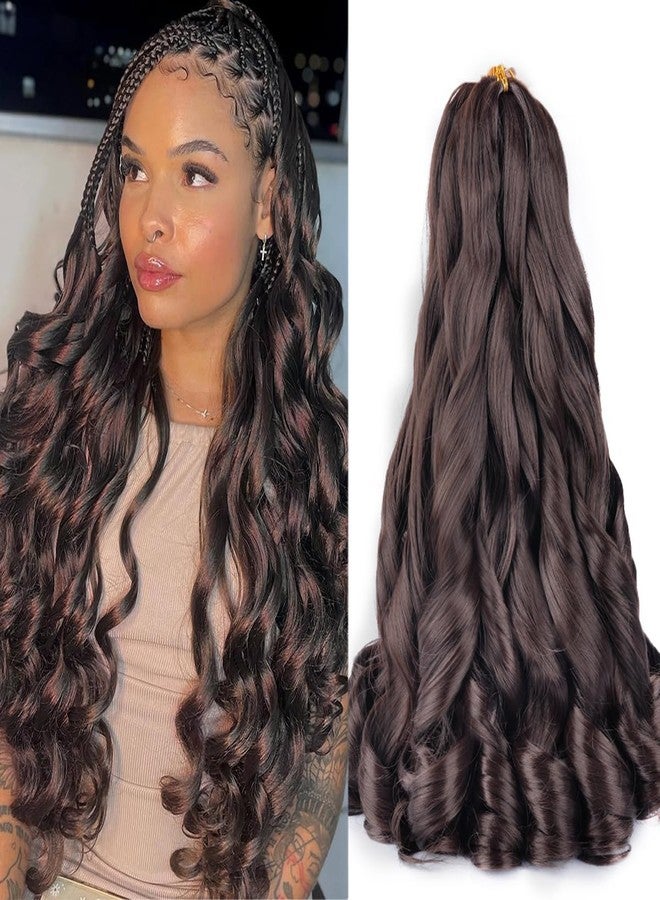 Luoyudu French Curl Braiding Hair 18 Inch Soft Bouncy Braiding Hair Pre Stretched Loose Wave 90g/pack Yaki Crochet Hair for Black Women Hair Extensions for Braids (18 inch 6 packs, 4#) - Image 1